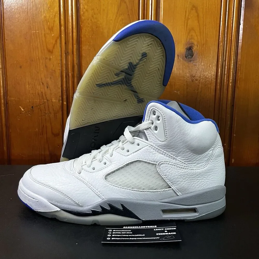 Jordan 5 Retro Stealth White/Blue/Grey 2.0 (DD0587-140) Size 10.5 Men No Box